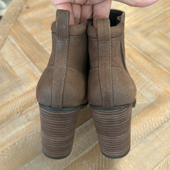 Franco Sarto Odette Suede Leather Almond Toe Block Heel Ankle Boot Bootie - Picture 6 of 8